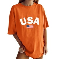 Ručno oslikana zastava tiskane žene kratki rukav plus veličina bluza vrhunska majica za majicu