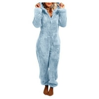 Simplmasygeni ženske pantalone hlače hlače Plus veličina Žene Dugi rukav sa kapuljačom pajama, casual zimska za spavanje u roku