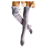 HGW žene čizme zime preko koljena čizme duge čizme udobne kvadratne cipele cipele