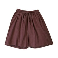 Booker Retro traper kratke hlače za žene Ljeto plus veličina šorc elastične strugove s džepovima kava