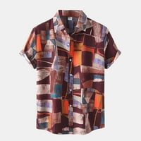 HUMPA majice za muškarce na plaži Ležerne geometrije Ispis kratkog rukava košulja sa nagibom