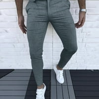 Muške pantalone Slim Fit Solid Color Pant pantrista patentni patentni patentni patentni pantni pantni