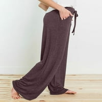 Rosfany Women Pajama hlače nacrtavaju široke ležaljke hlače udobne casual, s-xl