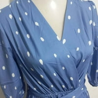 Dadaria Duge padajuće haljine za žene Ležerne prilike ženske proljeće Moda Ispis boja gradijentne casual dugih rukava Plave žene