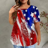 Plus size američke majice za zastave za žene smiješno 4. srpnja T košulje zvijezde Stripes Print Patriots