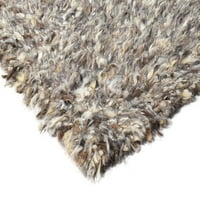 Smeđi vuna prostirka 2 '3' shag ručna prekrivana skandinav modernog malog tepiha