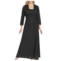 Baycosin haljine za žene plus veličine izdubljena čipkasti patchwork puni labav rub ležerna haljina