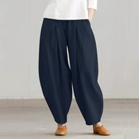 Zimske hlače za žene Ležerne prilične pamučne pamučne pamučne hlače sa elastičnim strukom opuštene FIT