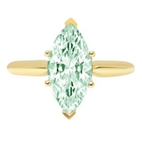 2.5ct sjajan Marquise Cut VVS originalni sukob Besplatno zeleno simulirano dijamantski štand punog 18k žuti zlatni dizajner mladeni godišnjica angažman za ventilaciju Veličina prstena veličine 4,25