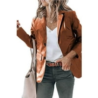 Njshnmn Blazers za žene Business Casual Proljeće Jesen Žene Ležerne bluže otvoreni prednji kaput, s