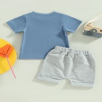 BMNMSL dječji dječaci odjeća, kratki rukav okrugli vrat labava majica + kratke hlače, veličine 0-24m