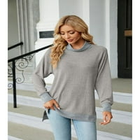 Anbech spajanje u boji ženske bluze košulje Fall Tops Trendy majica dugih rukava Ležerne prilike za