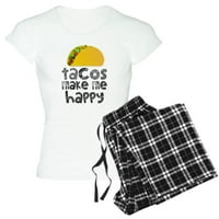 Cafepress - Tacos me čine sretnim pidžamama - ženska svetlost pidžama
