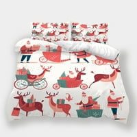 3D Duvet navlake posteljine crtane crtane crvene životinje Božićni jastuk za božićni jastuk Santa Claus