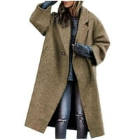Pad jakne za žene za žene čišćenje ženskih jeseni i zimskim pravim kardiganskim tipkama džepni kaput
