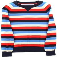 Tommy Hilfiger muški Donnie Striped pulover sa posadom mekani džemper, mornarski blejler, XXL