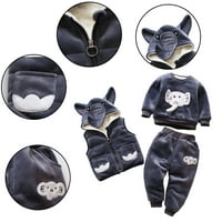 Esaierr Kids Toddler Fleece TrackeSuits Outfits1-5y Baby Jesen Zimska odjeća Crtani zgušnjavanje znojnih