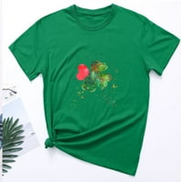 Lopecy-Sta bluze za žene Dressy Casual Božićni poklon Ženski kratki rukav St. Patrick's Day tiskani casual top pulover majica zelenog popusta
