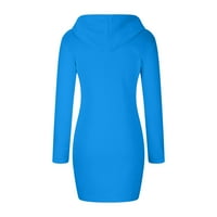 Voncos mini haljine za žene na klirensu- casual dugih rukava okrugli vrat Čvrsta boja jeseni zimske