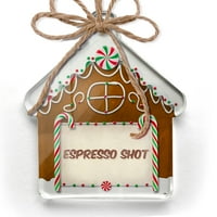 Ornament tiskani jedno strani espresso shot kafa, vintage stil Božić Neonblond