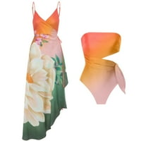 Dame plivački odijelo Retro grafički ispisano ljetno casual labav pokrivač vintage monokini bikini tankini