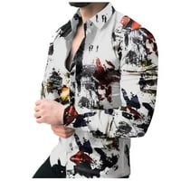 Penkaiy Muška kontrastna štampana ispisana režena majica Casual jakna bomber jakna poliester crvena na prodaju