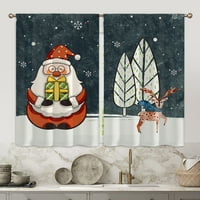 Božićni modern topper kuhinjski zavjese poluista dekor za spavaću sobu zadirura santa tiers cafe kratki
