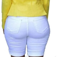 Funicet Jeans Jakne Denim kaputi za žene čišćenje Žene Elastične uništene rupe Skraćene hlače Shorts