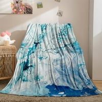 Mramorna pokrivačica ljubičasta plava plava bacanje pokrivač sažetak uzorak mekano toplo lagana pokrivačica