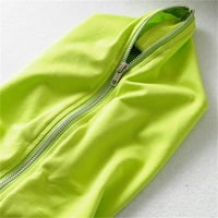 Huaai dukserica za žene sa dugim rukavima Crewneck Zip casual pulover TOP Ležerni duks zeleni m