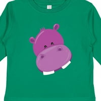 Inktastična slatka ljubičasta hippo glava poklona malih dječaka ili majica s dugim rukavima