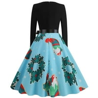 Ljetne haljine za prodaju za žene za žene s dugim rukavima za tisak cvjetnog uzorka Okrugli izrez Mini
