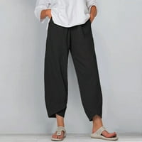 Ljetne hlače za žene opuštene tropske tiskane hlače Casual Posteljina Boho pantalone plus veličine sa