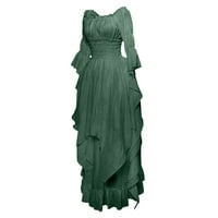 Usmixi haljine za žene Ženske žene Srednjovjekovne duge haljine Empire struk Vintage Off ramena Plavena