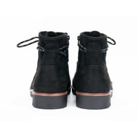 Colisha ženski plijeni za gležnjeve casual čizme čipke za zimske čizme hodaju proklizavaju comfort crna