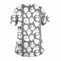Brilliant Pajamas Fashion Woman Causel V-izrez za ispis bluza Kratki rukav majica Ljetni džepovi vrhovi