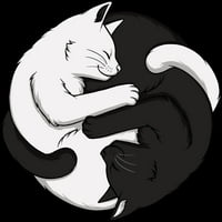 Yin Yang Mačke Muške crne grafičke tee - Dizajn od strane ljudi s
