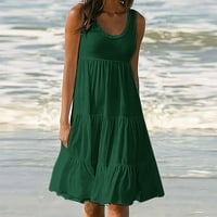 Ženske haljine Casual Flowy Pleased Solid Summer Beach Swing Midi sandress ruin bez rukava
