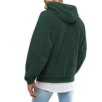 Duksevi za žene Pulover slatke muškarce jesen i zima Novi Plish i džemper sa kapuljačom od runa zeleni