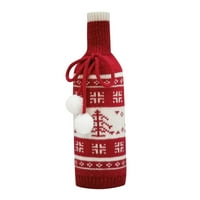 Sanbonepd Božić s kućnim pletenim kreativnim Xmas Dekoracijama Santa Claus Set Ornament Cover boca