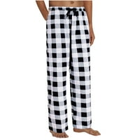 Muške pidžame plairane padžama hlače sa spavaju dugačke pantalone sa džepovima mekani PJ dno Klasične kućne haljine elastične strugove