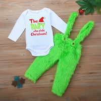 FESFESFES Baby Onesie Božićni bodySit s romper kombinezons set Crew Suspender Hlače Odjeća za odjeću postavljene ispod 10 $