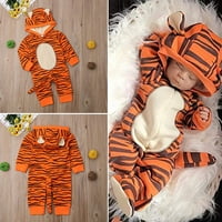 Inevenn Newborn Baby Girl Boy Tiger Hoodie Tumpsin Halloween Cosplay Cartoon Ukupna odjeća