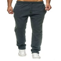 Avodova Muškarci Ležerne hlače nacrtavanje elastičnih strukova hlače Sport Solid Boja Topla runa sa džepovima