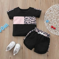 Baby Boys kratki rukav Leopard Print T-majica Shorts Set Outfits