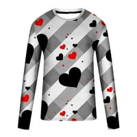 Kiplyki Fall bazne košulje veletrgovine za muškarce okrugli vrat Pulover dugih rukava zaljubljena za valentinovo zapisana bluza