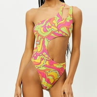 Jedno kupaće kostim za žene plus veličine ljetni patchwork šuplje rezervoar top bikini kupaći kostimi