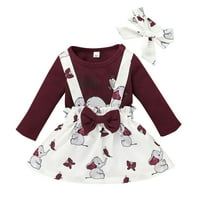 Slatka modna odjeća set za dječje djevojčice za djecu s cvjetnim životinjskim jesenskim dugim rukavima,