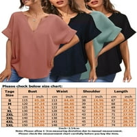 Glonme Women Prošivena modna bluza tunika Ležerna radna majica Majica pune boje plaže Ljetni vrhovi