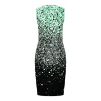 Finelylove casual maxi haljina haljine na plaži A-line visoko-nisko-nisko bez rukava zelena XXL